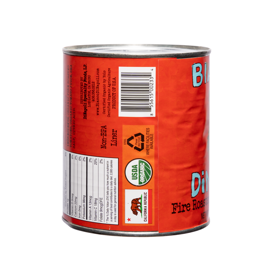 Bianco DiNapoli 28oz Organic Fire Roasted Chopped tom