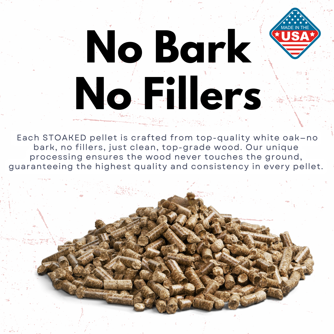 Stoaked BBQ Pellets for Smoker. Natural White Oak. 20lb Bag