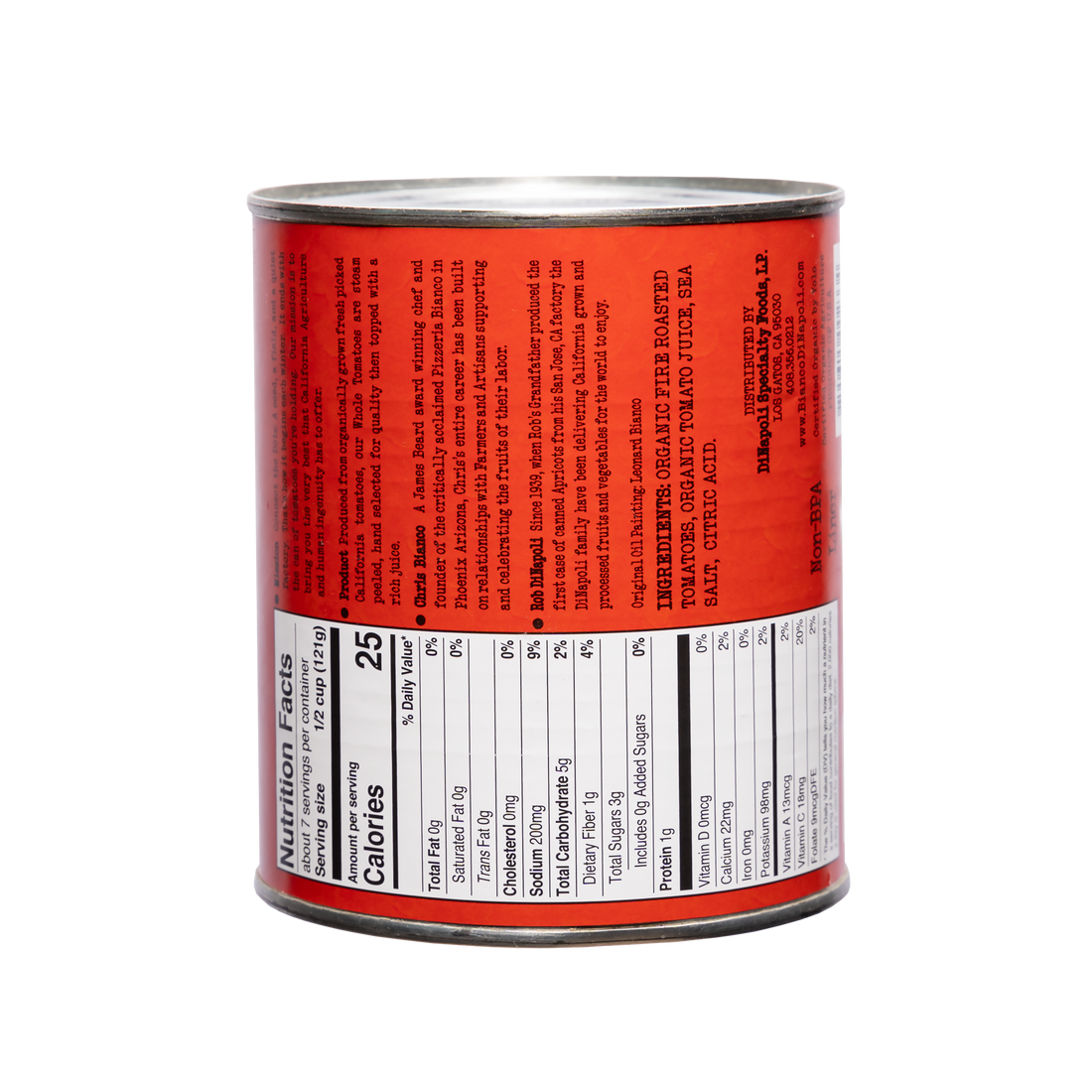 Bianco DiNapoli 28oz Organic Fire Roasted Chopped tom
