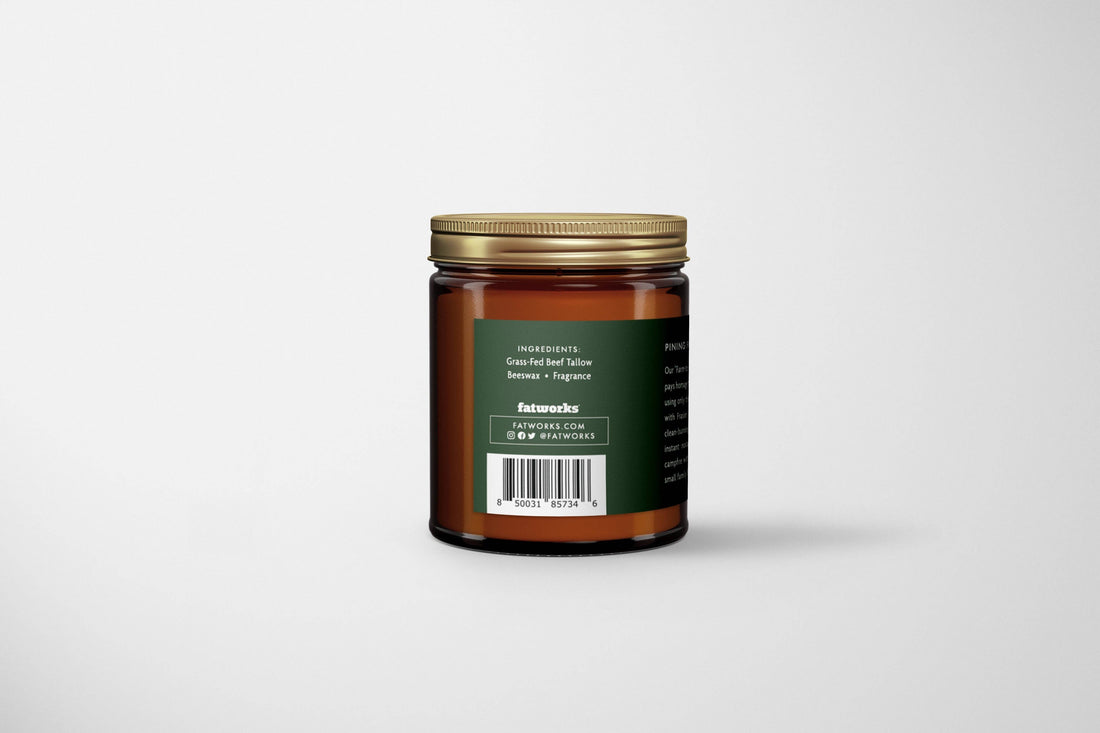 Grass-Fed Tallow Candle- Fireside Pine