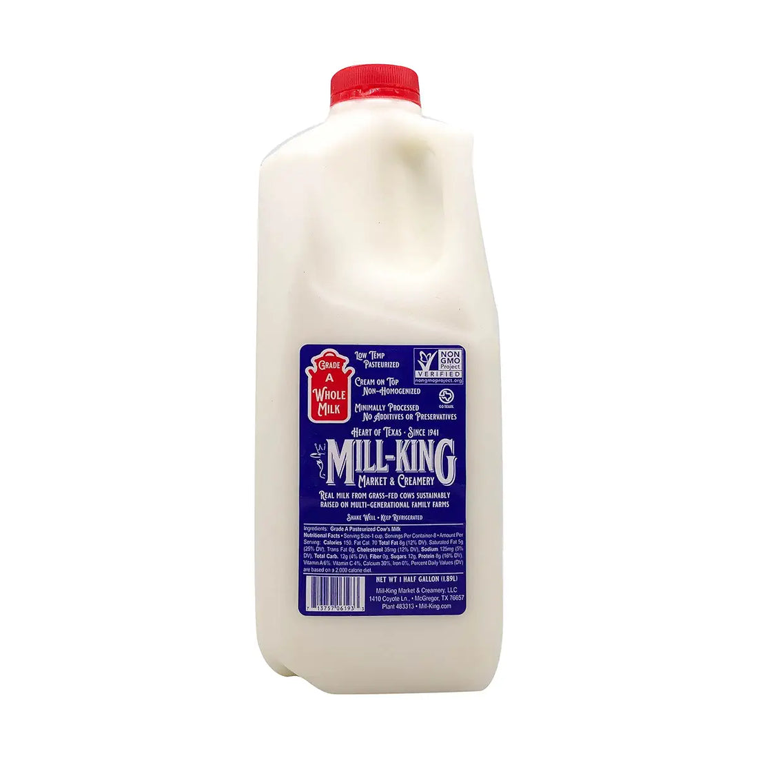 Mill King Whole Milk 1/2 gallon