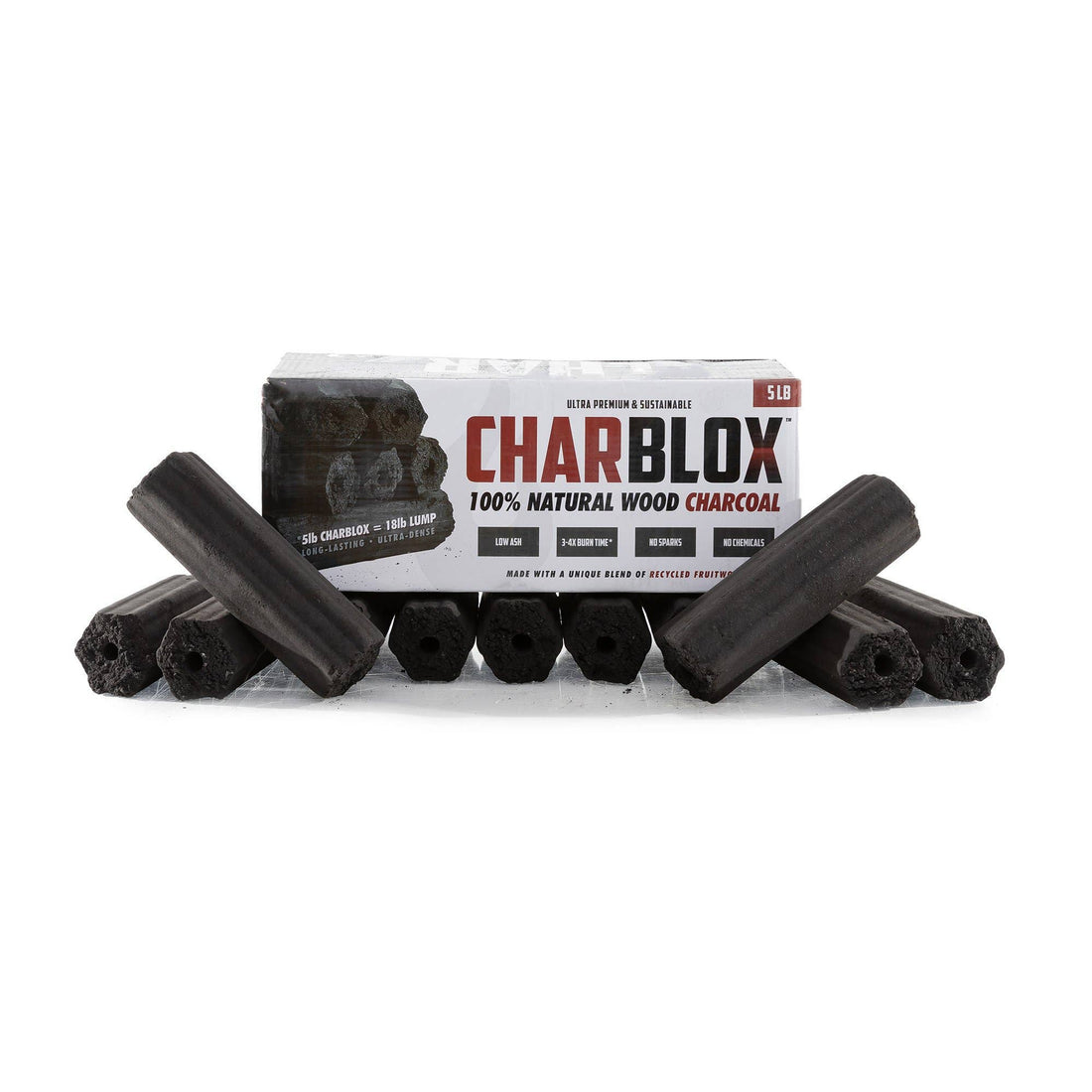 CHARBLOX Ultra Premium Sustainable Hardwood Grilling Charcoal Logs