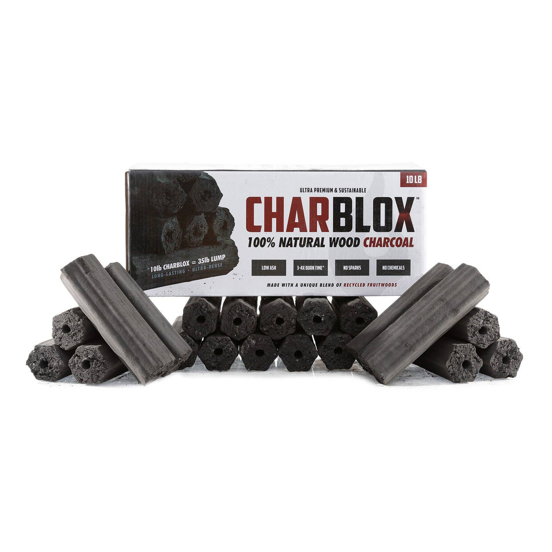 CHARBLOX Ultra Premium Sustainable Hardwood Grilling Charcoal Logs