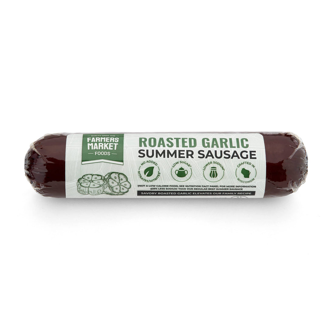 No Nitrate/Nitrite Roasted Garlicf Summer Sausage 5oz