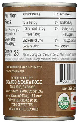 Bianco DiNapoli 6oz Organic Paste case