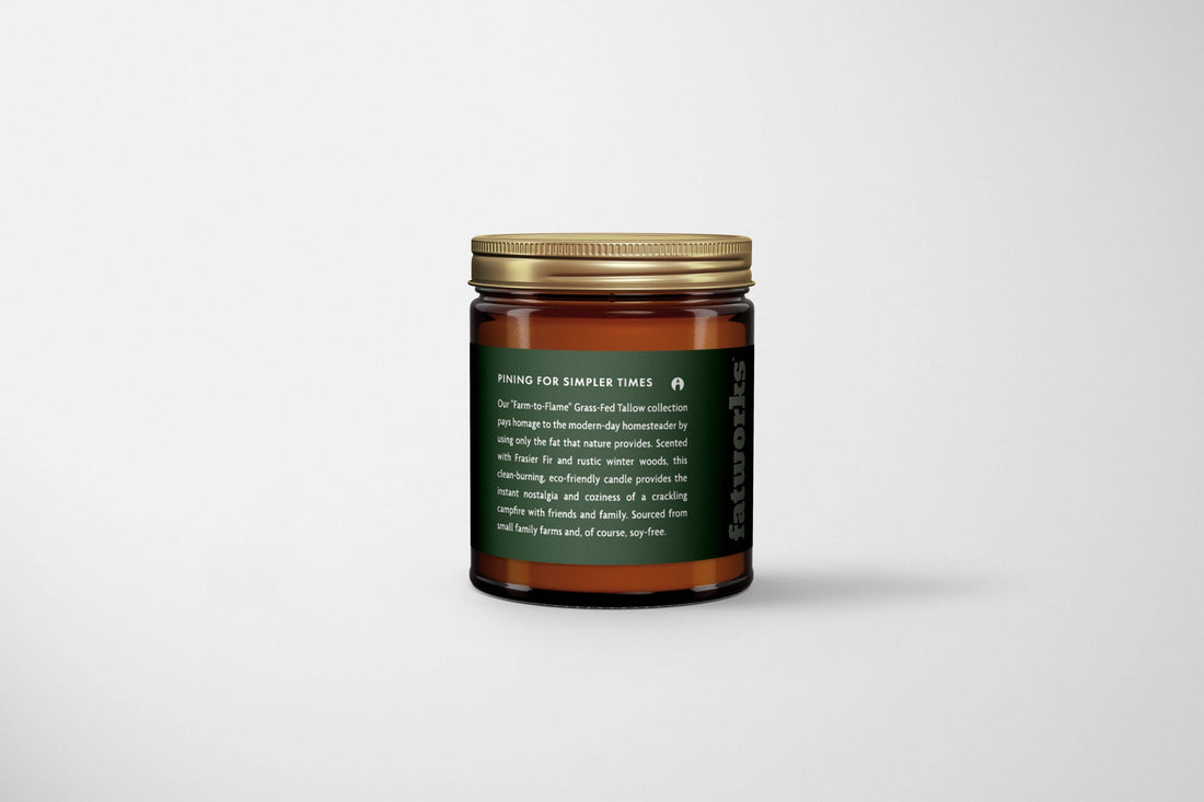 Grass-Fed Tallow Candle- Fireside Pine