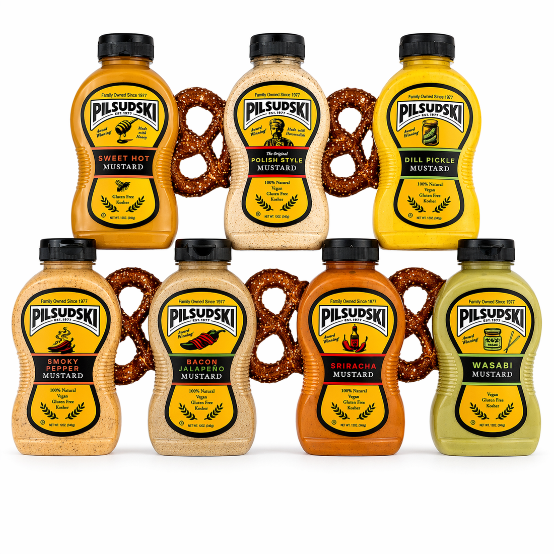 Variety Mustard Case 12/12 oz squeeze